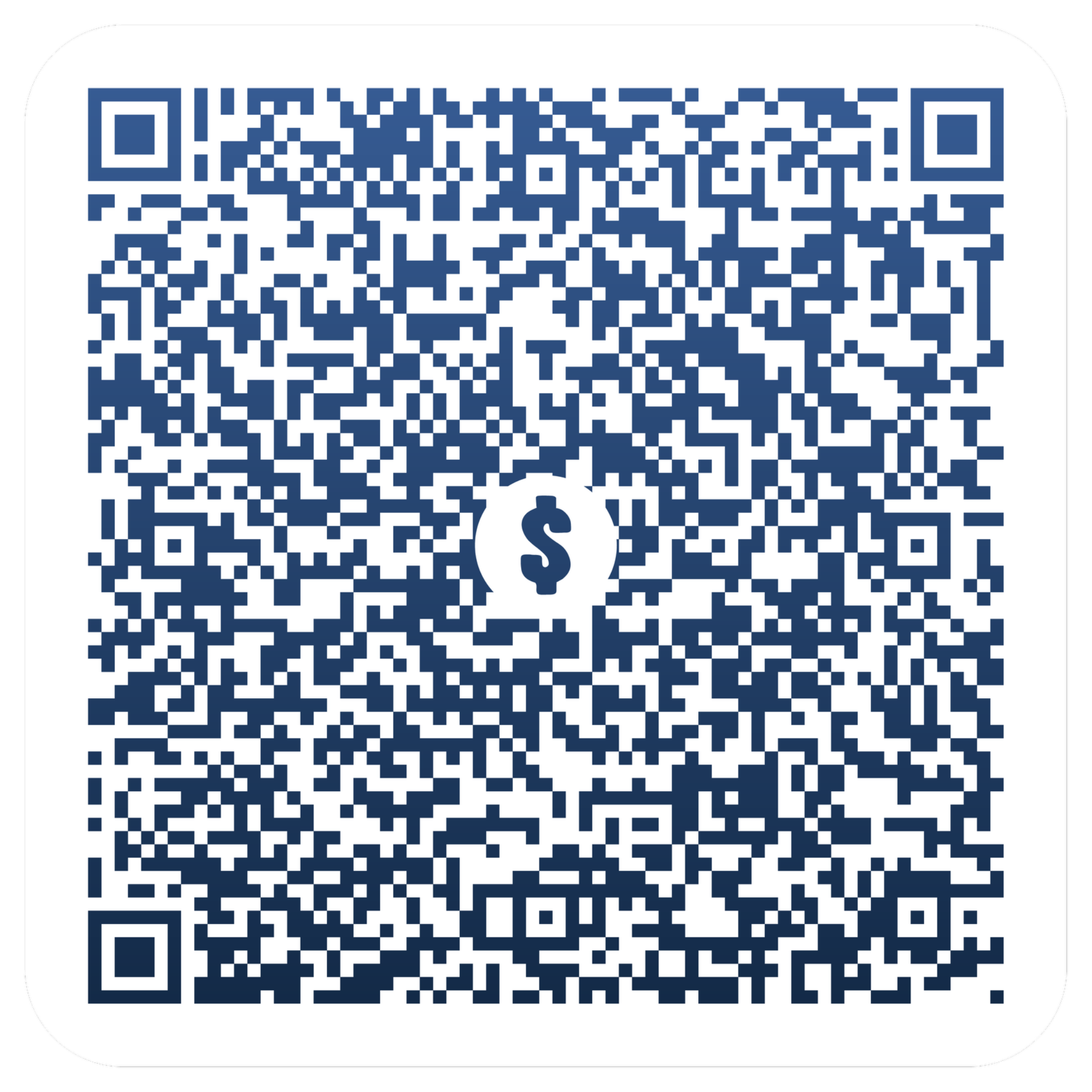 QR de pago con marco blanco redondeado